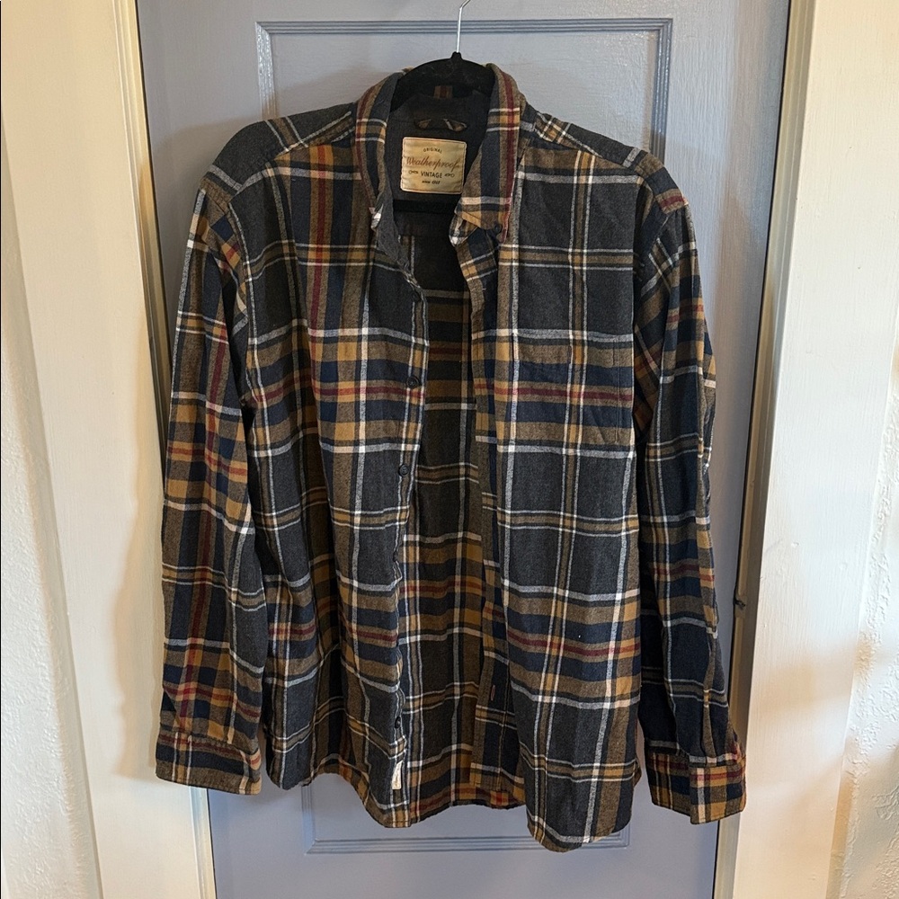 Weatherproof Vintage Gray Plaid Shirt